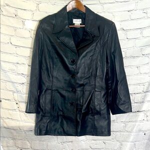 Charles Klein Vintage Black Leather Jacket Size Large Excellent Condition